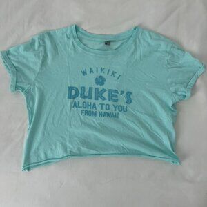 Teal Dukes Waikiki Cropped Tee